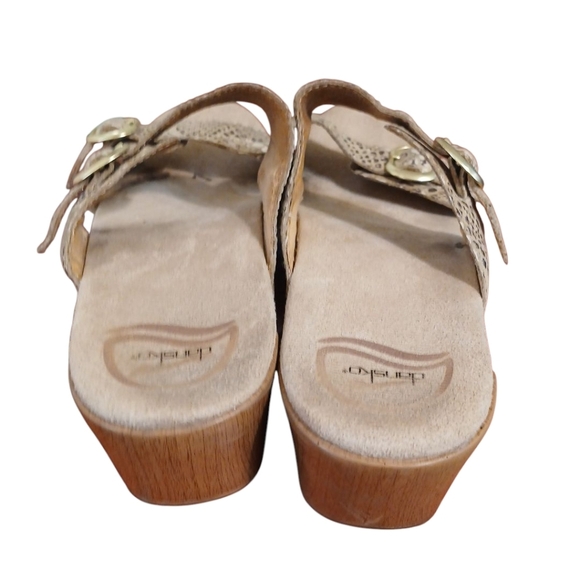 Dansko Snake Embossed Leather Sandals Double Strap Open Toe Mule Sz 8 - Picture 7 of 11